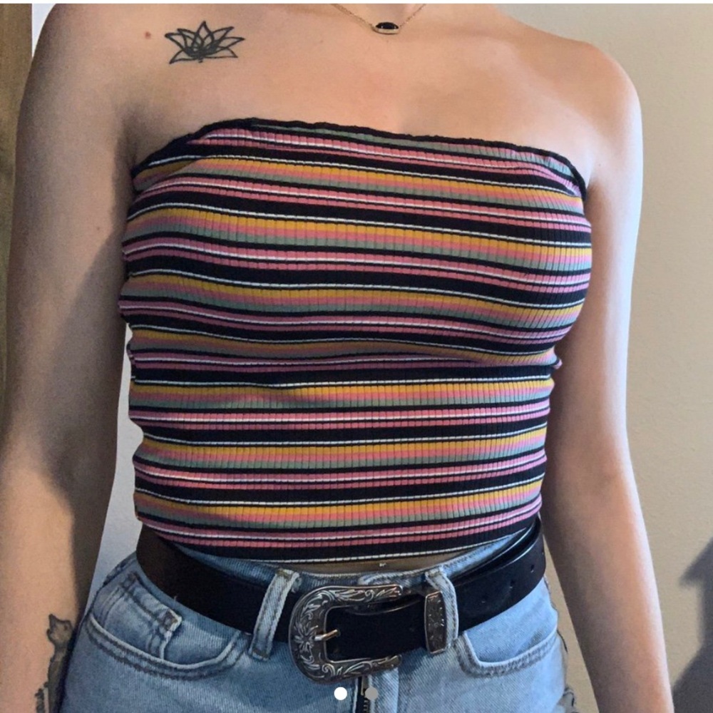 Colorful Striped bandeau top!